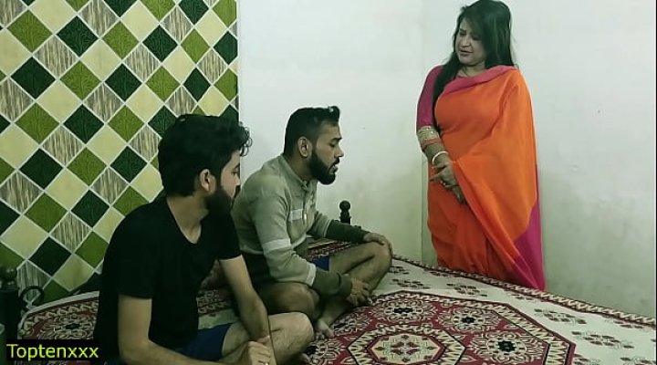 Malkin Auntie Drilled By Two Young Boys Threesome